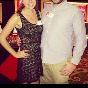 Black cocktail dress with cut outs